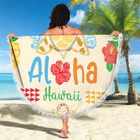Kawaii Turtle Beach Blanket Aloha Hibiscus Flowers