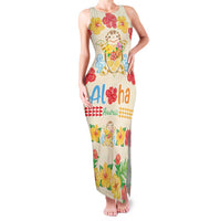Kawaii Turtle Family Matching Tank Maxi Dress and Hawaiian Shirt Aloha Hibiscus Flowers