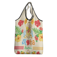 Kawaii Turtle Grocery Bag Aloha Hibiscus Flowers