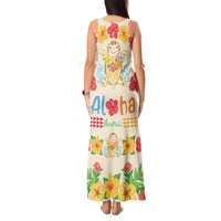 Kawaii Turtle Tank Maxi Dress Aloha Hibiscus Flowers