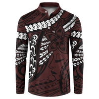 Polynesian Girl Tribal Tattoo Button Sweatshirt Oxbood Vibe