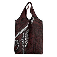 Polynesian Girl Tribal Tattoo Grocery Bag Oxbood Vibe