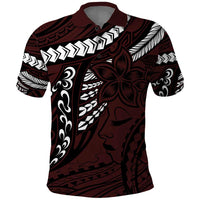 Polynesian Girl Tribal Tattoo Polo Shirt Oxbood Vibe LT9 Oxblood - Polynesian Pride