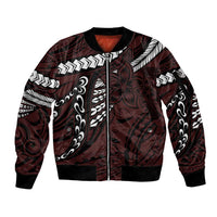 Polynesian Girl Tribal Tattoo Sleeve Zip Bomber Jacket Oxbood Vibe