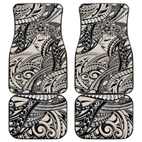 Polynesian Girl Tribal Tattoo Car Mats Beige Vibe
