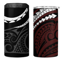 Polynesian Oxblood Line Art Tribal Tattoo 4 in 1 Can Cooler Tumbler LT9 One Size: 16 oz Beige - Polynesian Pride