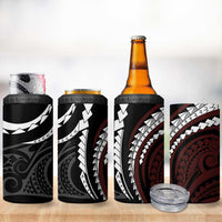 Polynesian Oxblood Line Art Tribal Tattoo 4 in 1 Can Cooler Tumbler LT9 - Polynesian Pride