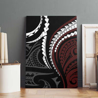 Polynesian Oxblood Line Art Tribal Tattoo Canvas Wall Art