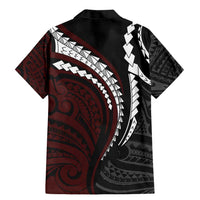 Polynesian Oxblood Line Art Tribal Tattoo Family Matching Mermaid Dress and Hawaiian Shirt