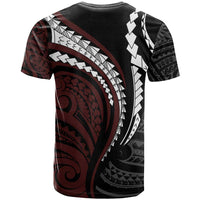 Polynesian Oxblood Line Art Tribal Tattoo T Shirt LT9 - Polynesian Pride