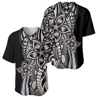Polynesian Plumeria Floral Tattoo Pattern Baseball Jersey Beige Style LT9 - Polynesian Pride