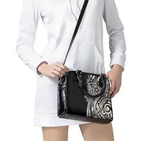 Polynesian Plumeria Floral Tattoo Pattern Shoulder Handbag Beige Style