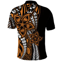 Polynesian Plumeria Floral Tattoo Pattern Polo Shirt Gold Style LT9 - Polynesian Pride