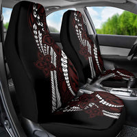 Polynesian Plumeria Floral Tattoo Pattern Car Seat Cover Oxblood Style LT9 - Polynesian Pride