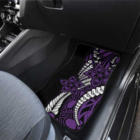 Polynesian Plumeria Floral Tattoo Pattern Car Mats Purple Style
