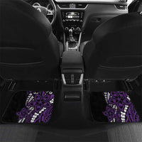 Polynesian Plumeria Floral Tattoo Pattern Car Mats Purple Style