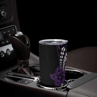 Polynesian Plumeria Floral Tattoo Pattern Tumbler Cup Purple Style