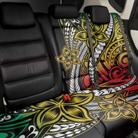 Polynesian Plumeria Floral Tattoo Pattern Back Car Seat Cover Reggae Style