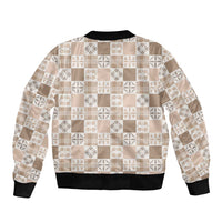 Hawaiian Palaka Quilt Pattern Bomber Jacket Hawaii Culture Bird of Paradise Exotic Motif - Polynesian Pride