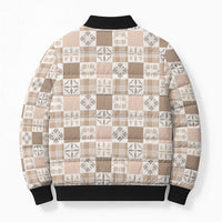 Hawaiian Palaka Quilt Pattern Bomber Puffer Jacket Hawaii Culture Bird of Paradise Exotic Motif - Polynesian Pride