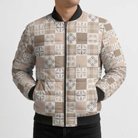 Hawaiian Palaka Quilt Pattern Bomber Puffer Jacket Hawaii Culture Bird of Paradise Exotic Motif - Polynesian Pride