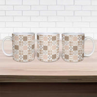 Hawaiian Palaka Quilt Pattern Ceramic Mug Hawaii Culture Bird of Paradise Exotic Motif - Polynesian Pride