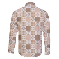 Hawaiian Palaka Quilt Pattern Family Matching Long Sleeve Bodycon Dress and Hawaiian Shirt Hawaii Culture Bird of Paradise Exotic Motif - Polynesian Pride