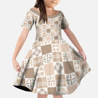 Hawaiian Palaka Quilt Pattern Family Matching Puletasi and Hawaiian Shirt Hawaii Culture Bird of Paradise Exotic Motif - Polynesian Pride