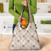 Hawaiian Palaka Quilt Pattern Grocery Bag Hawaii Culture Bird of Paradise Exotic Motif - Polynesian Pride