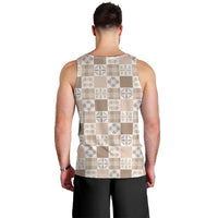 Hawaiian Palaka Quilt Pattern Men Tank Top Hawaii Culture Bird of Paradise Exotic Motif - Polynesian Pride