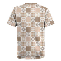 Hawaiian Palaka Quilt Pattern Rugby Jersey Hawaii Culture Bird of Paradise Exotic Motif - Polynesian Pride