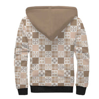 Hawaiian Palaka Quilt Pattern Sherpa Hoodie Hawaii Culture Bird of Paradise Exotic Motif - Polynesian Pride