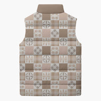 Hawaiian Palaka Quilt Pattern Sleeveless Puffer Jacket Hawaii Culture Bird of Paradise Exotic Motif - Polynesian Pride