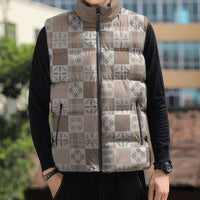 Hawaiian Palaka Quilt Pattern Sleeveless Puffer Jacket Hawaii Culture Bird of Paradise Exotic Motif - Polynesian Pride