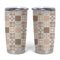 Hawaiian Palaka Quilt Pattern Tumbler Cup Hawaii Culture Bird of Paradise Exotic Motif - Polynesian Pride