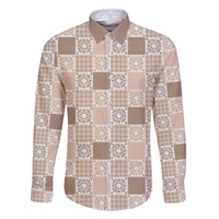 Hawaiian Palaka Quilt Pattern Family Matching Off The Shoulder Long Sleeve Dress and Hawaiian Shirt Hawaii Culture Honu Turtle - Polynesian Pride