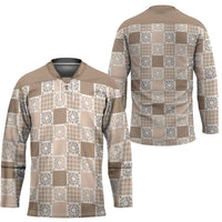 Hawaiian Palaka Quilt Pattern Hockey Jersey Hawaii Culture Honu Turtle - Polynesian Pride