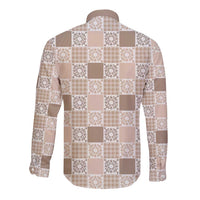 Hawaiian Palaka Quilt Pattern Long Sleeve Button Shirt Hawaii Culture Honu Turtle - Polynesian Pride