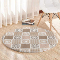 Hawaiian Palaka Quilt Pattern Round Carpet Hawaii Culture Honu Turtle - Polynesian Pride