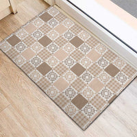 Hawaiian Palaka Quilt Pattern Rubber Doormat Hawaii Culture Honu Turtle - Polynesian Pride