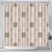 Hawaiian Palaka Quilt Pattern Shower Curtain Hawaii Culture Honu Turtle - Polynesian Pride