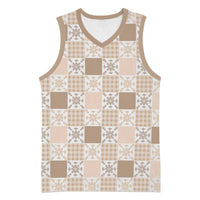 Hawaiian Palaka Quilt Pattern Basketball Jersey Hawaii Culture Pineapple - Polynesian Pride