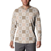 Hawaiian Palaka Quilt Pattern Button Sweatshirt Hawaii Culture Pineapple - Polynesian Pride