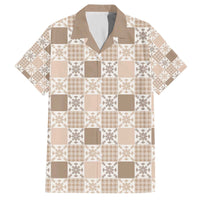 Hawaiian Palaka Quilt Pattern Family Matching Off The Shoulder Long Sleeve Dress and Hawaiian Shirt Hawaii Culture Pineapple - Polynesian Pride