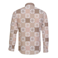Hawaiian Palaka Quilt Pattern Long Sleeve Button Shirt Hawaii Culture Pineapple - Polynesian Pride