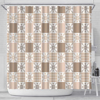 Hawaiian Palaka Quilt Pattern Shower Curtain Hawaii Culture Pineapple - Polynesian Pride