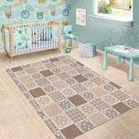 Hawaiian Palaka Quilt Pattern Area Rug Hawaii Culture Tropical Flowers Mix - Polynesian Pride