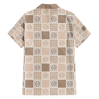 Hawaiian Palaka Quilt Pattern Family Matching Tank Maxi Dress and Hawaiian Shirt Hawaii Culture Tropical Flowers Mix - Polynesian Pride