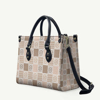 Hawaiian Palaka Quilt Pattern Leather Bag Hawaii Culture Tropical Flowers Mix - Polynesian Pride