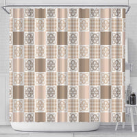 Hawaiian Palaka Quilt Pattern Shower Curtain Hawaii Culture Tropical Flowers Mix - Polynesian Pride